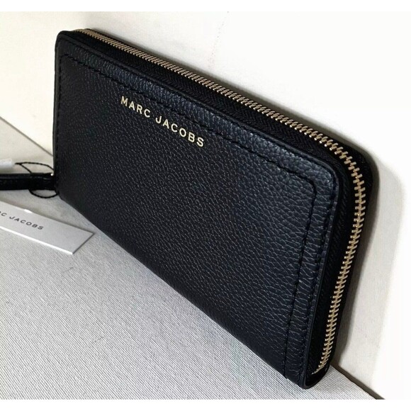 New Marc Jacobs The Groove Zip Around Continental Wallet Leather Black - Picture 3 of 4
